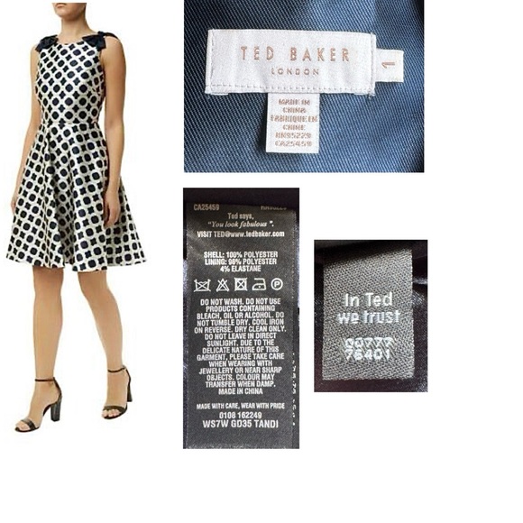 Ted Baker Blushing Rose Geo Dress in Navy Size 1 (U.S. Size 4) MSRP $365 - Picture 9 of 10